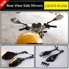 Espejos retrovisores laterales para moto con luz LED intermitente 10 mm para Kawasaki