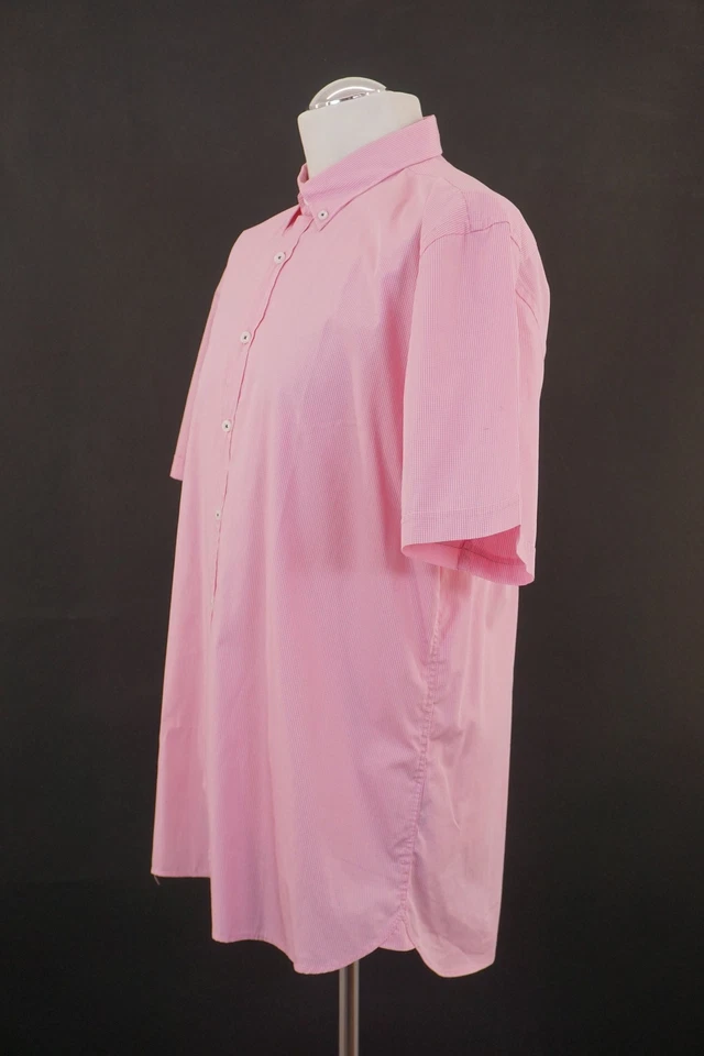 Bugatti Herren Hemd Businesshemd L rosa weiß kariert Kurzarm Button-Down B246 - Bild 3 von 4