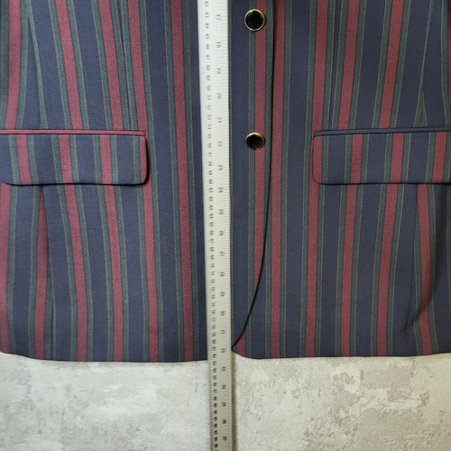 Brook Taverner Boating Blazer Men's 42R Green Blue Red Striped Jacket Yachting - Imagen 10 de 13