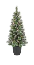 Puleo International  GLI-ST40C07 4 ft. Prelit Flocked Artificial Christmas Tree