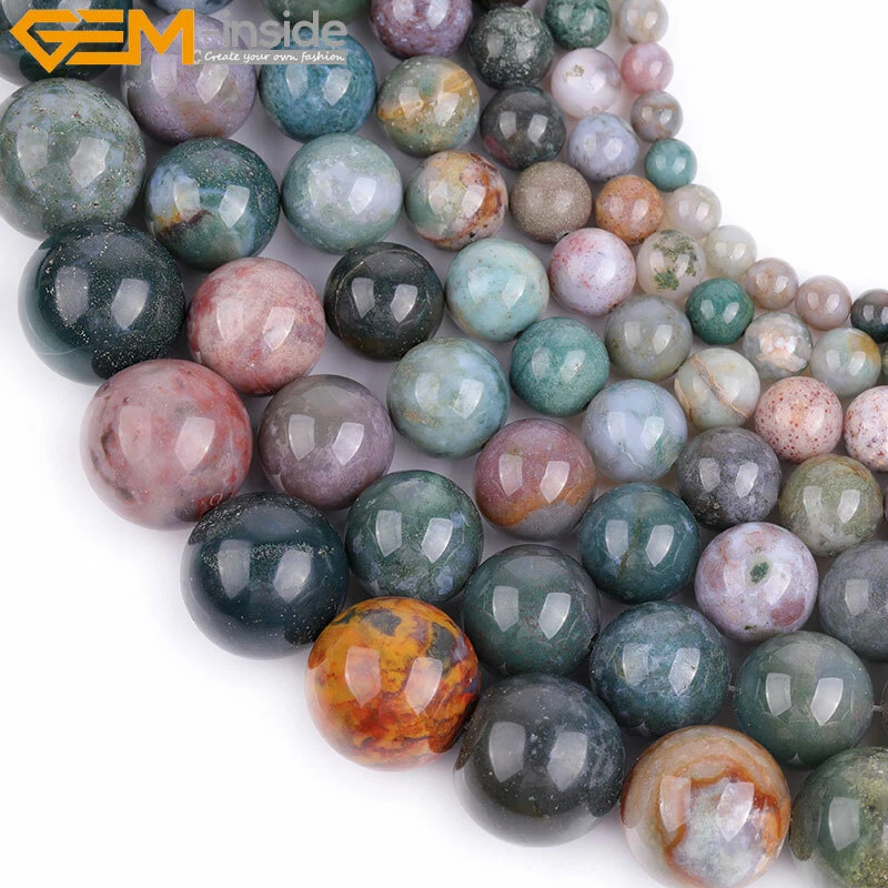 Natural Gemstone Genuine Indian Agate Onyx Stone Beads For Jewelry