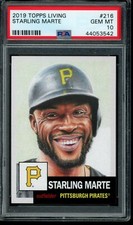 2019 Topps Living Set #216 Starling Marte PSA 10 Gem Mint SP Short Print Card