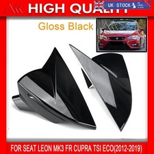 ADD-ON WING MIRROR COVER CAPS LEFT & RIGHT FOR SEAT LEON MK3 2012+  GLOSS BLACK