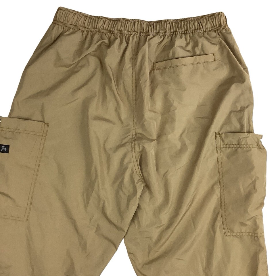 Urban Outfitters Nylon Cargo Pants Men's L Large Taupe Khaki Elastic