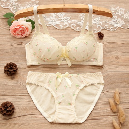 Wireless Thin Style Solid Color Girl Women Bra Gathering Underwear Nylon 3/4 Cup - Picture 17 of 19