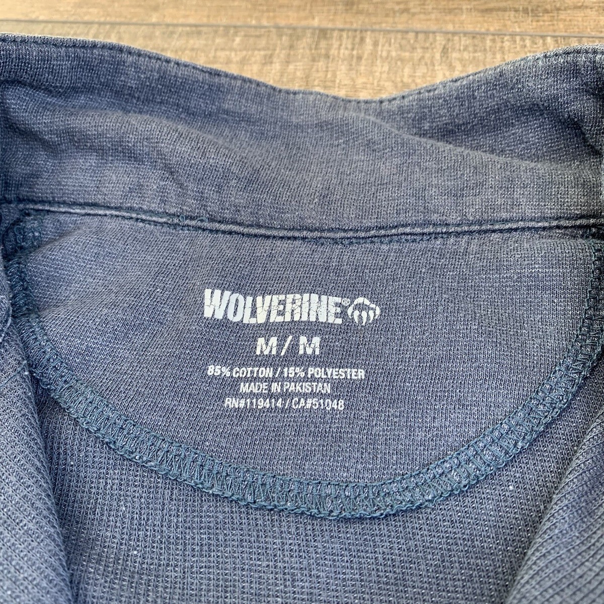 Wolverine Mens 1/4 Zip Size Medium Long Sleeve Blue Color Faded