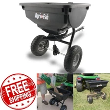 85 Lb Behind Broadcast Spreader Tow Hopper Fertilizer Seed Atv Lawn Tractor Pull
