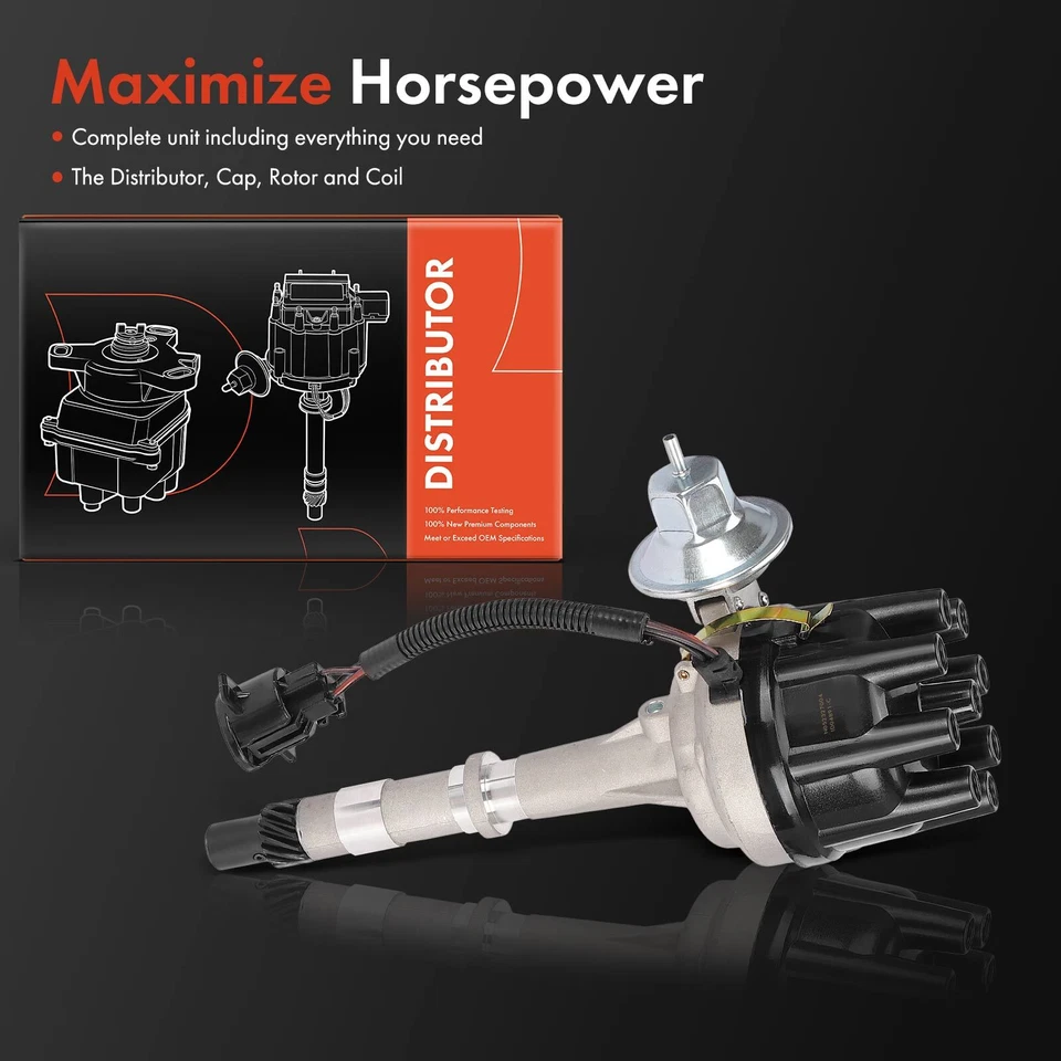 Distribuidor de encendido con tapa y rotor para Jeep Cherokee Wagoneer CJ5 J10 AMC Spirit Foto 2 de 4