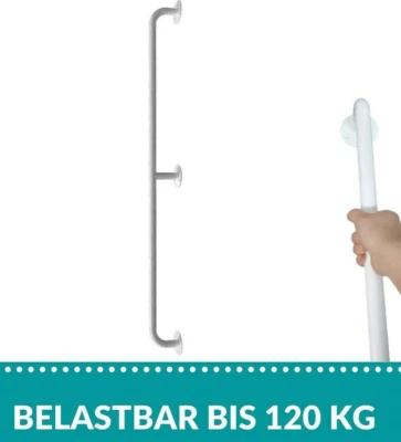 BSD Haltegriffe Duschgriffe Gerader Handlauf für barrierefreies Bad 80 cm 25 mm Weiß