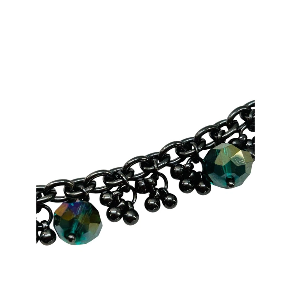 Cuentas colgantes de cristal verde azulado color peltre Coldwater Creek 7-8,5 pulgadas Foto 4 de 4