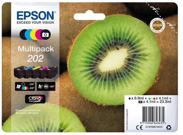 Epson 202 / T02E7 / C13T02E74010 / C13T02E74020 Tinten Sparset Schwarz, Cyan, Ma-image