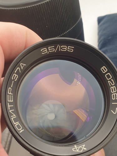 JUPITER-37A M42 135mm f/3,5 USSR telephoto lens Zenit Pentax camera OLYMPIC SIGN - Picture 9 of 16