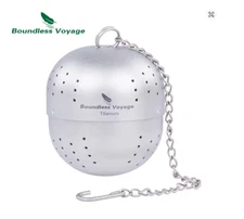 Boundless Voyage Titanium Tea Ball Infuser with Extended Chain Tea Strainer Ti32