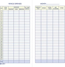 Adams Vehicle Expense Journal, , 3.25 x 6.25 Inches, 3-1/4" x 6-1/4", White 