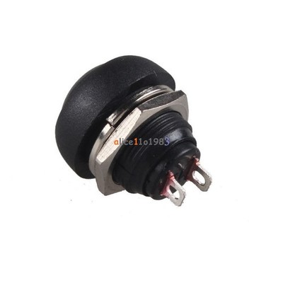 10Pcs 12mm Waterproof   ON/OFF Push Button Mini Round Switch Black @zx
