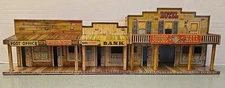 Vintage Marx Toys Litho Tin Dodge City Storefront Hotel Post Office Barber Bank