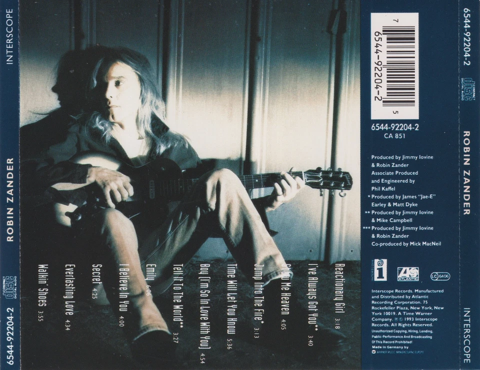 Robin Zander - Robin Zander CD 1993 (Interscope Records, Cheap Trick Singer) - Bild 2 von 4