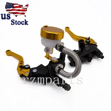 Universal Gold 7/8'' Master Cylinder Reservoir Lever Hydraulic Brake Clutch Pump
