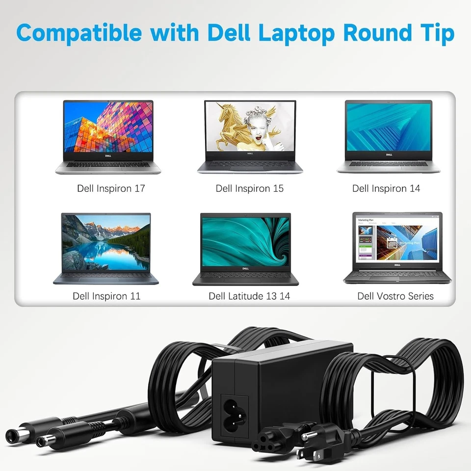 Adapter Charger for Dell Inspiron 11 13 14 15 3000 5000 7000 Series Power Cord - Image 4 of 4