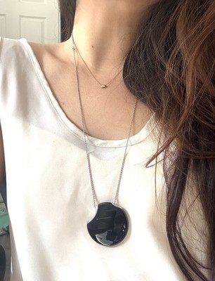 Tiffany Co. Platinum Elsa Peretti 40m LG Black Jade Touchstone