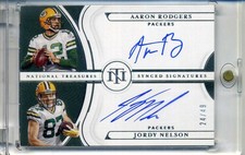 2022 National Treasures AARON ROGERS JORDY NELSON SYNCED SIGS AUTO 24/49 PACKERS