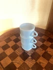 Set Of 3 Vintage Fire King Small Blue Stacking Cappuccino/Mugs