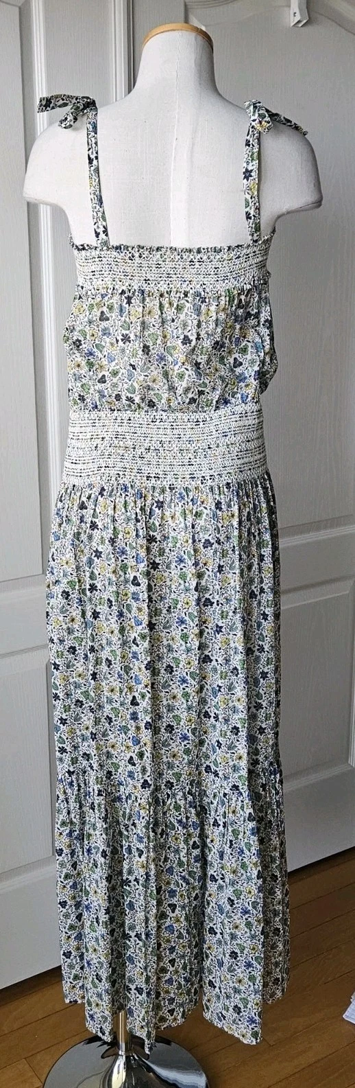Abito midi senza maniche Tory Burch taglia M medio prendisole fumè cotone floreale