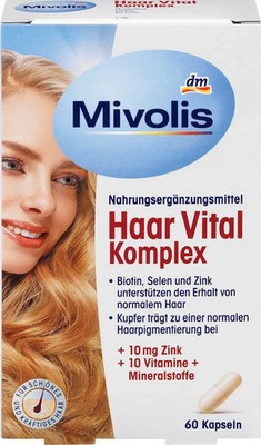 Mivolis Haar Vital Komplex, Biotin, Selen, Zink, Kupfer, 60 Kapseln, 26 g, neu