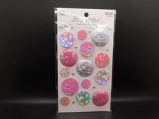 The paper studio la petites 3D Pink & Silver disco Ball stickers 20pc