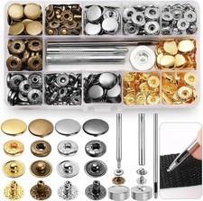 320 PCS Heavy Duty Snap Fasteners Press Studs Kit Poppers Leather Button Tool
