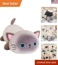 Cute Weighted Siamese Cat Plush, 9.8-Inch - Ideal Pillow for Relaxation
