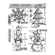 Tim Holtz Stamps  CHRISTMAS BLUEPRINT  CMS135  Stampers Anonymous