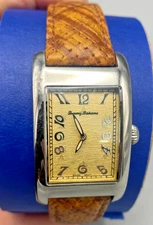Tommy Bahama Men’s Rectangular Watch Swiss Quartz Leather Strap Vintage