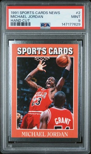147177629 Michael Jordan 1991 Sports Cards News #2 PSA 9