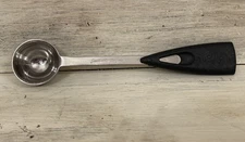 STARBUCKS Coffee Scoop Stainless 2 TBSP Black Large 8" Rubber Handle *Retired"