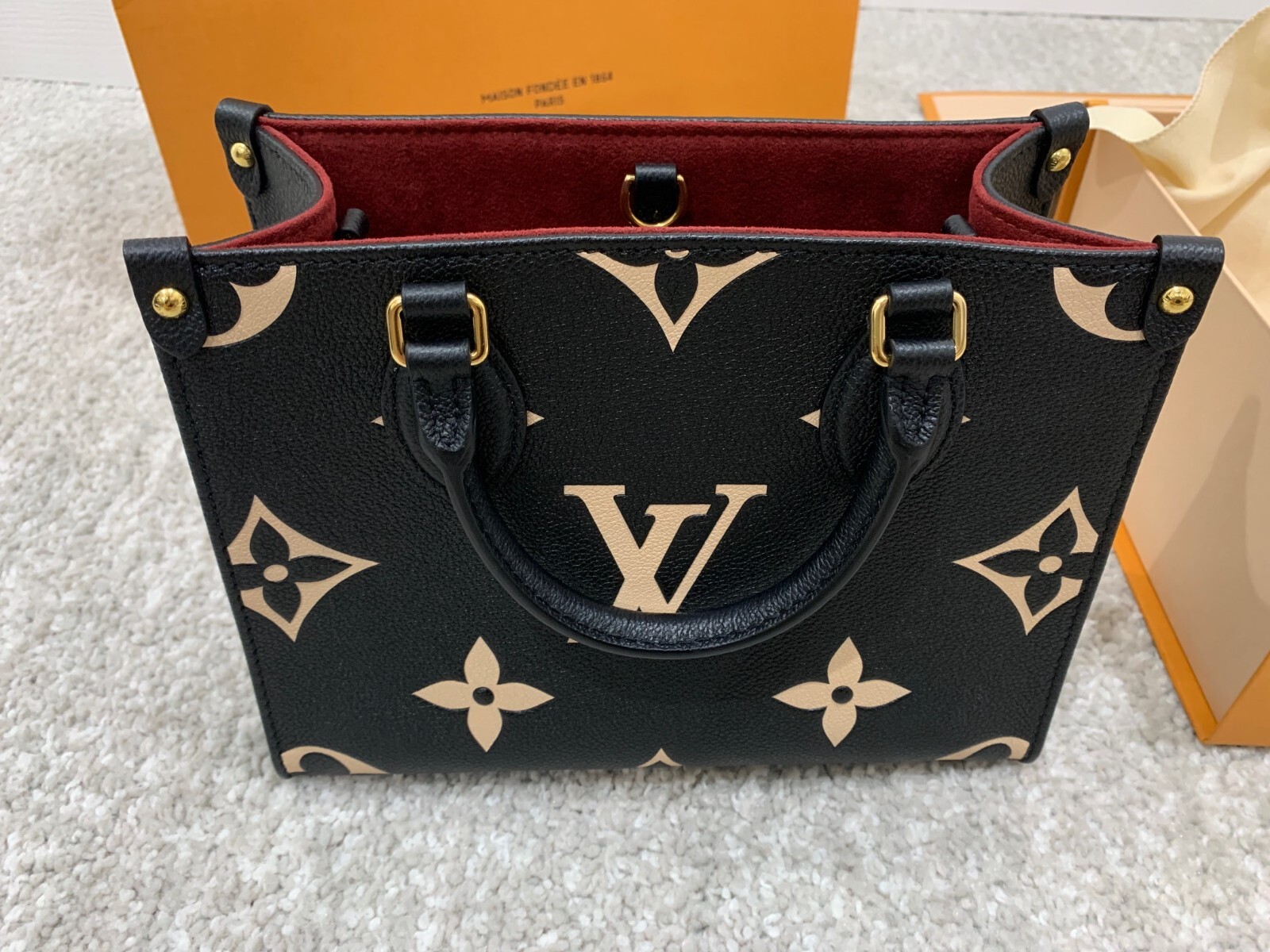 lv bag with red lining