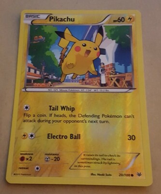POKEMON TCG CARD - XY ROARING SKIES - PIKACHU 20/108 (REV HOLO) NM