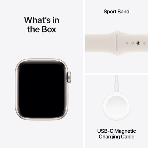 Apple Watch SE 2e génération 40 mm GPS Starlight avec bracelet sport S/M Starlight MXEF3LL/A - Photo 3 sur 3