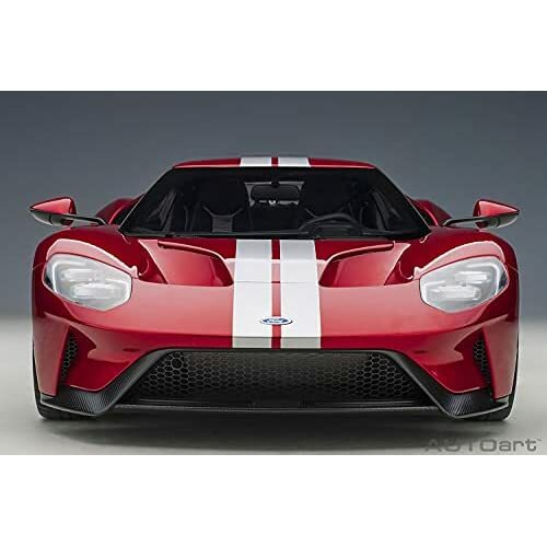 AUTOart 1/12 FORD GT 2017 Striscia Argento Rosso Metallico 12106 con Tracciamento NUOVO - Foto 6 di 12