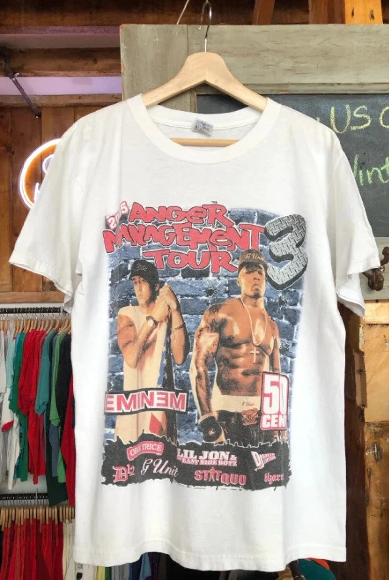 Vintage 2005 Eminem 50 Cent Anger Management Tour T-Shirt ANH8281
