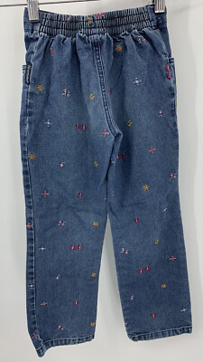 Vintage 80s Health Tex Denim Jeans Girl's Size 6 Embroidered