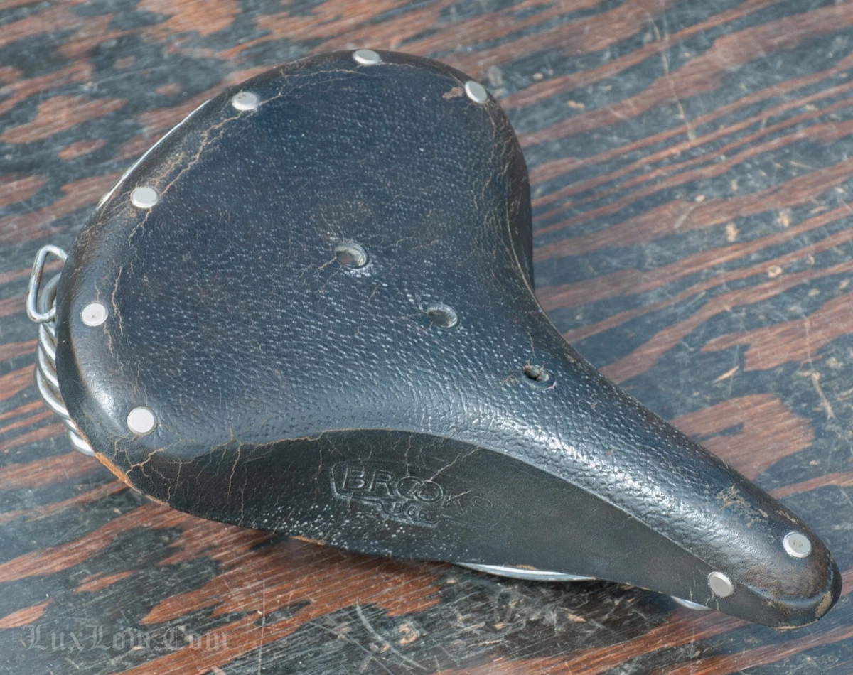 Vintage Black Brooks B66 Leather Tour Bike SADDLE Raleigh Cruiser Bicycle Seat