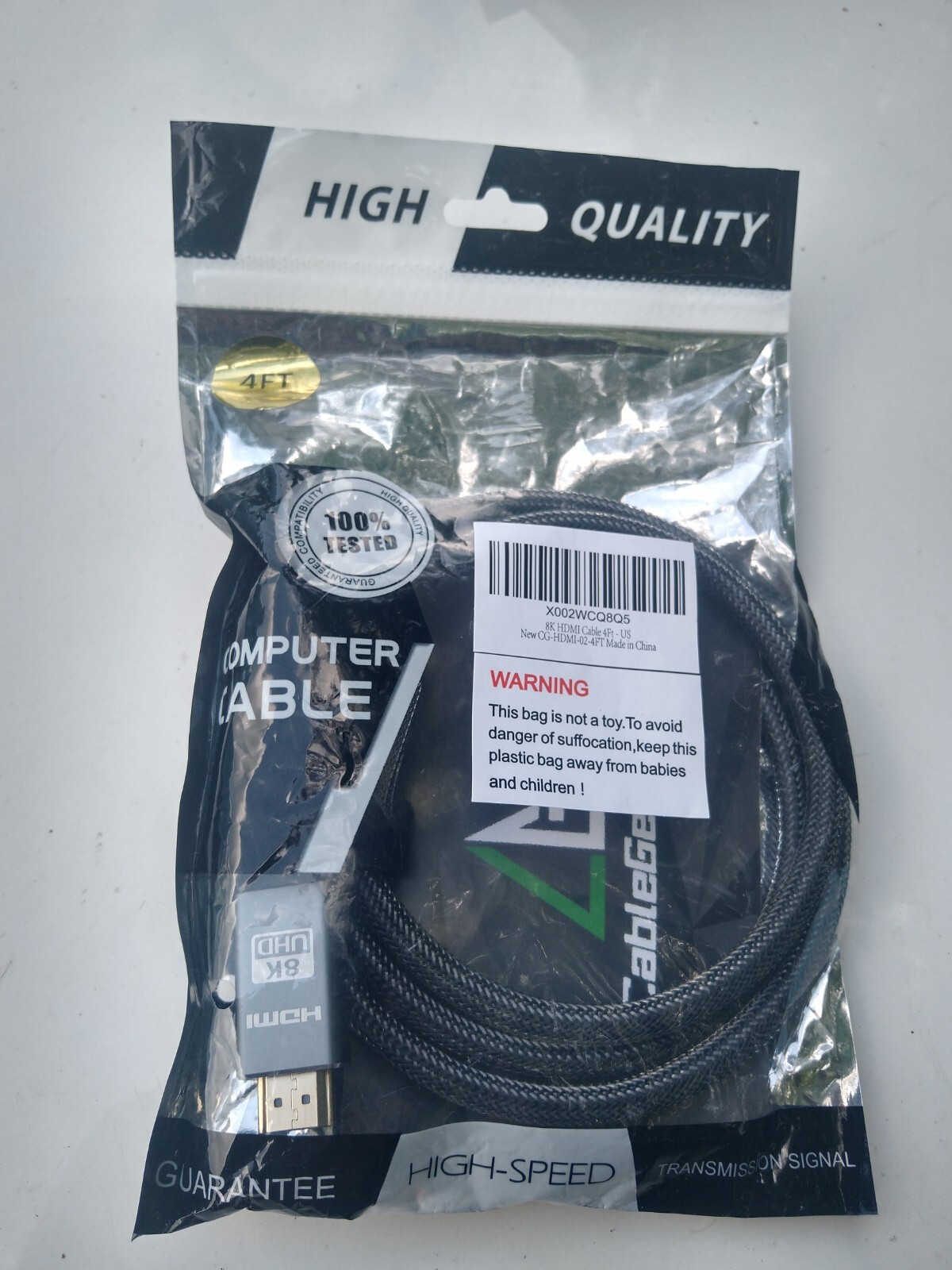 8K Ultra High Speed HDMI 2.1 Cable 4FT 48Gbps Supports 8K 60Hz 4K 120Hz-image