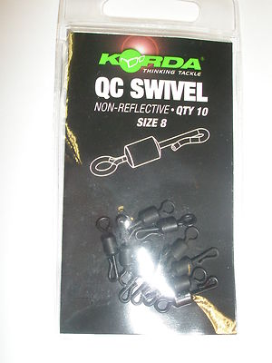 Korda QC Quick Change size 8 Swivels 10pk Carp fishing tackle