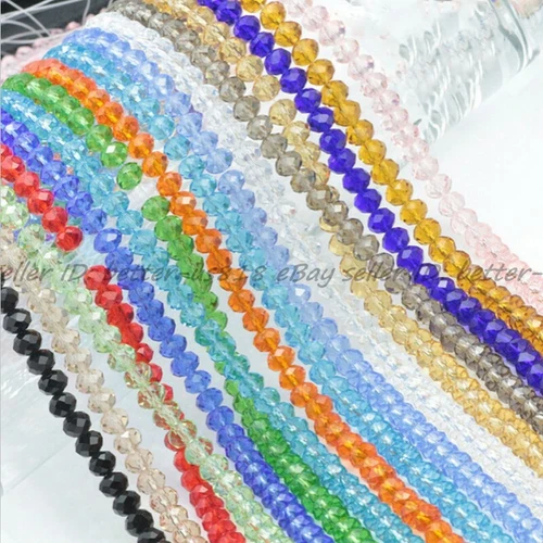 Wholesale Quality Czech Crystal Faceted Rondelle Spacer Beads 4MM 6MM 8MM 10MM - Picture 12 of 101