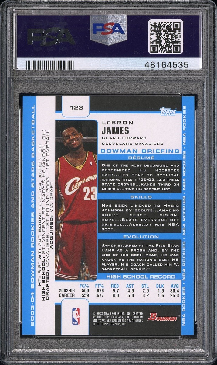 2003 Bowman Lebron James #123 Rookie RC PSA 10 | eBay
