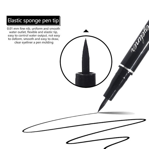 Waterproof Quick Dry Sponge Head Liquid Eyeliner Pen Black Long Lasting BIBI - Picture 5 of 12