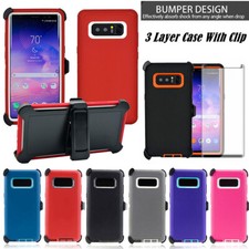 For Samsung Galaxy Note 8 Heavy Duty Defender Shockproof Case W/Clip  Screen