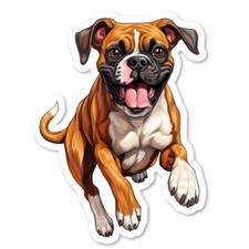 Boxer Dog Vinyl Sticker, Laptop, Water Bottle, Scrapbook, Gift