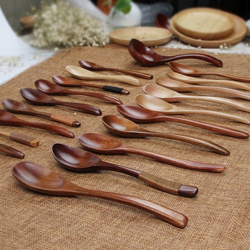 Long Handled Wooden Soup Bamboo Spoons Kitchen Cooking Utensil Rice Spoon - Photo 1 sur 26